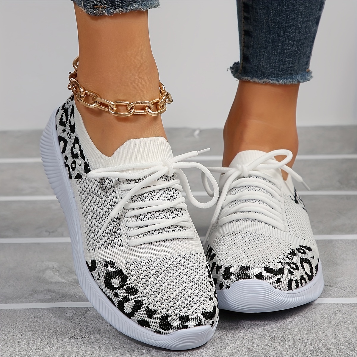 Leopard print sole on sale trainers