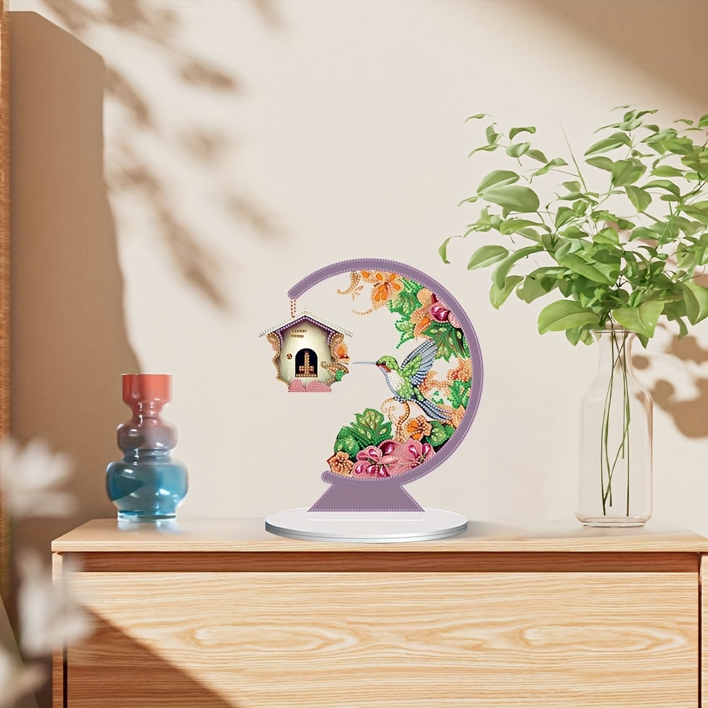Dee Diamond Painting Decorative Acrylic Desk Decor flowers - Temu