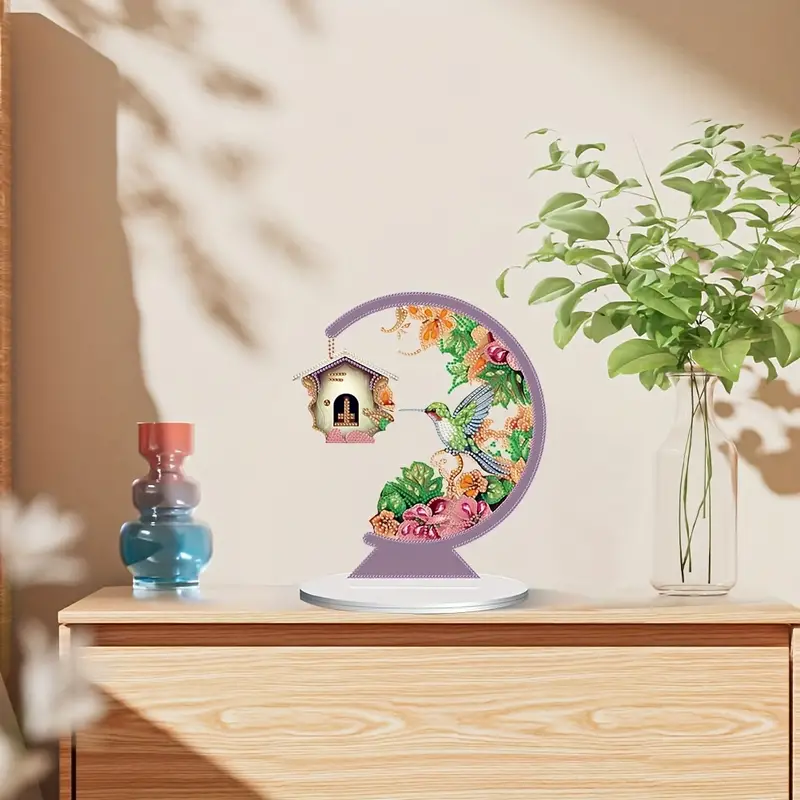 Dee Diamond Painting Decorative Acrylic Desk Decor flowers - Temu
