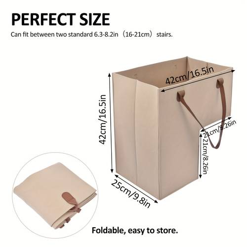 stair basket durable handle stair basket for carpeted stairs collapsible for clothes books computer stair basket durable stair step basket foldable for home storage christmas halloween gift