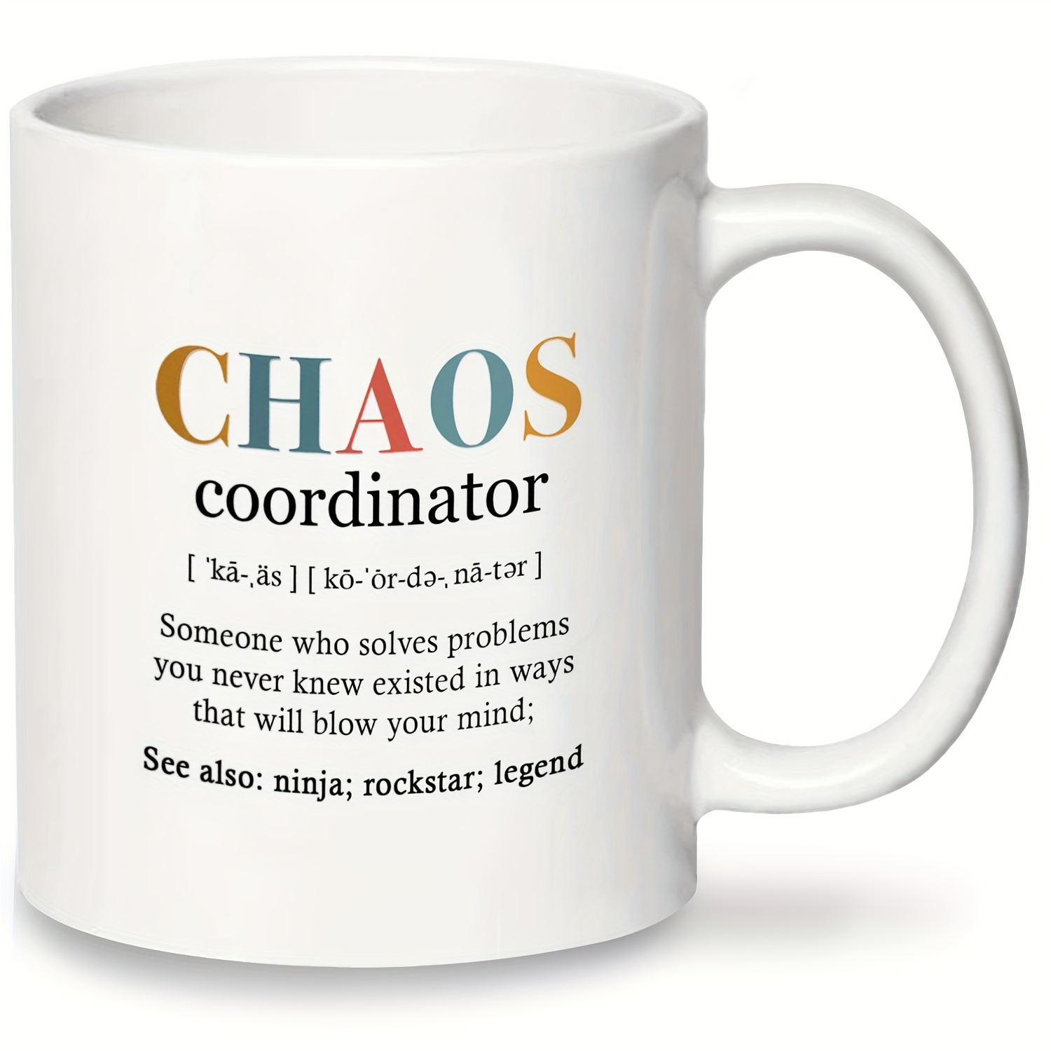 1pc, Ceramic Cup Coworker Gifts For Women, Chaos Coordinator Gifts For  Boss, Assistant, Teacher, Funny Appreciation, Inspirational Work Gifts For  Cowo