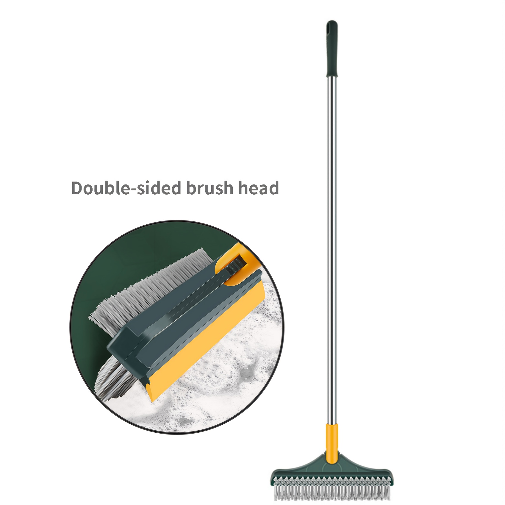 FASAIM Bathroom Long Handle Brush Bristles Floor Ceramic Tile Wall Seam  Scrub Toilet Bath Cleaning Tools Hard-bristled Triangular Head Scraper  Rotate Cleaning Brush Bathroom Floor Corner Crevice Brush and Wiper  Washroom Wiper