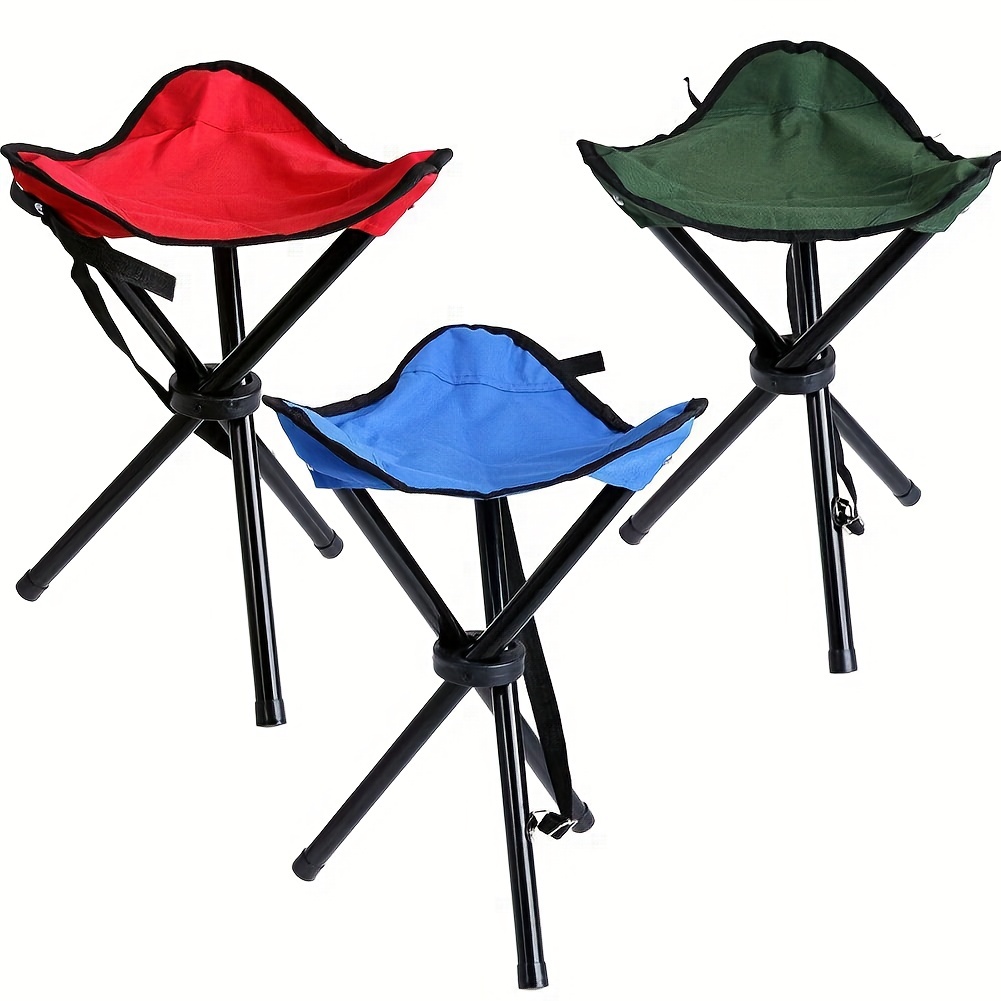 Silla plegable plegable, antideslizante, ligera, asiento de pesca, taburete  portátil para acampar Negro Cola Sillas plegables