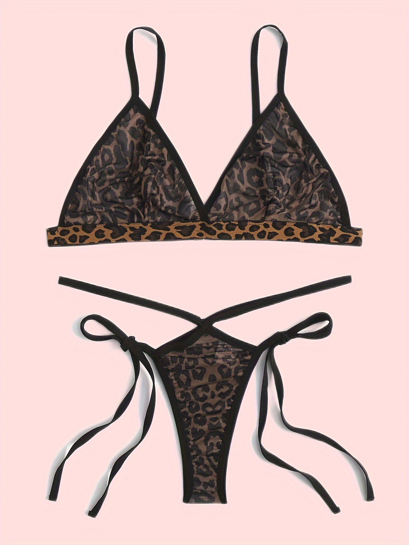 Plus Size Sexy Lingerie Set Women's Plus Leopard Print Cut - Temu