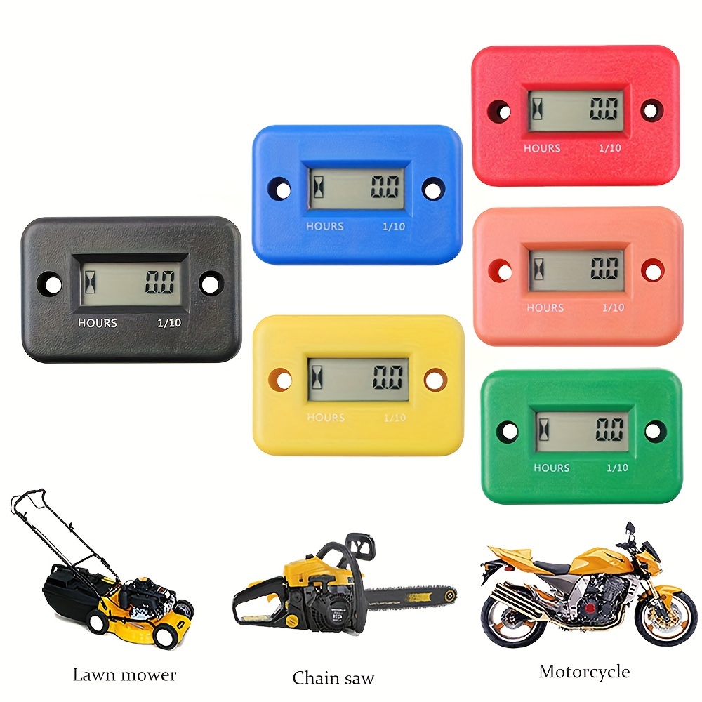 Compteur horaire de moto avec batterie, minuterie LCD, affichage