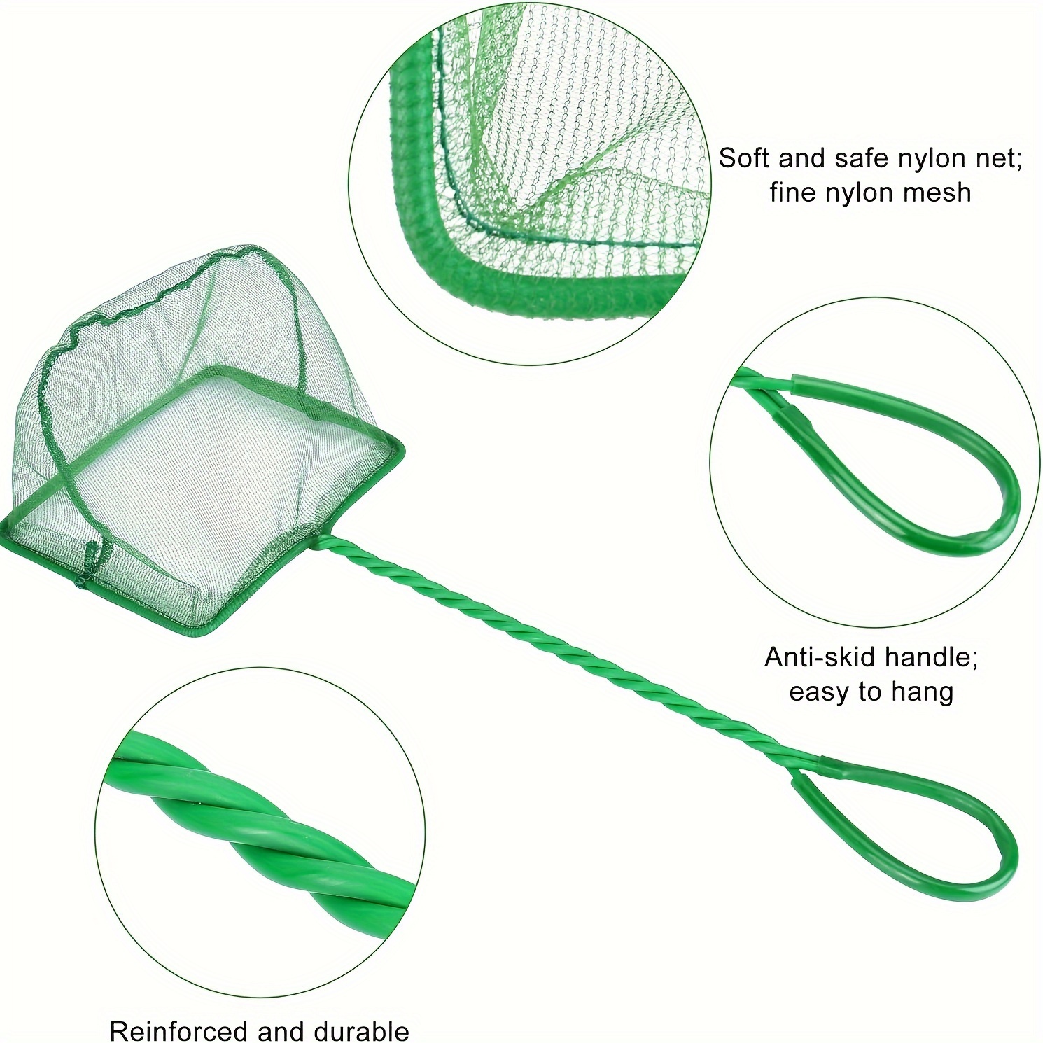 2pcs Aquarium Fish Net, Fine Mesh Aquarium Net Fish Pond Nets With Plastic  Handle