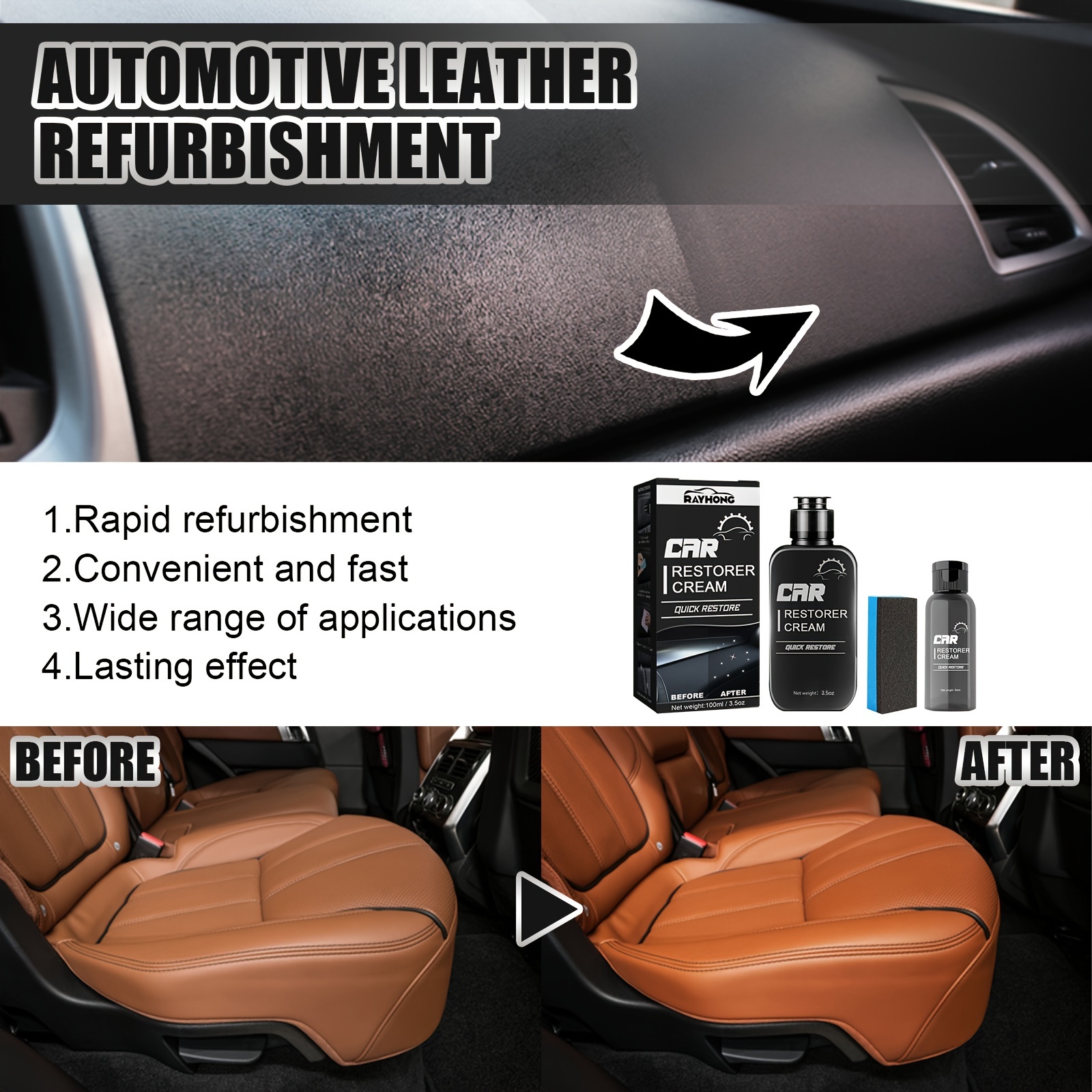 Car Leather Seat Cleaner Upholstery Headliner Foam Cleaner - Temu