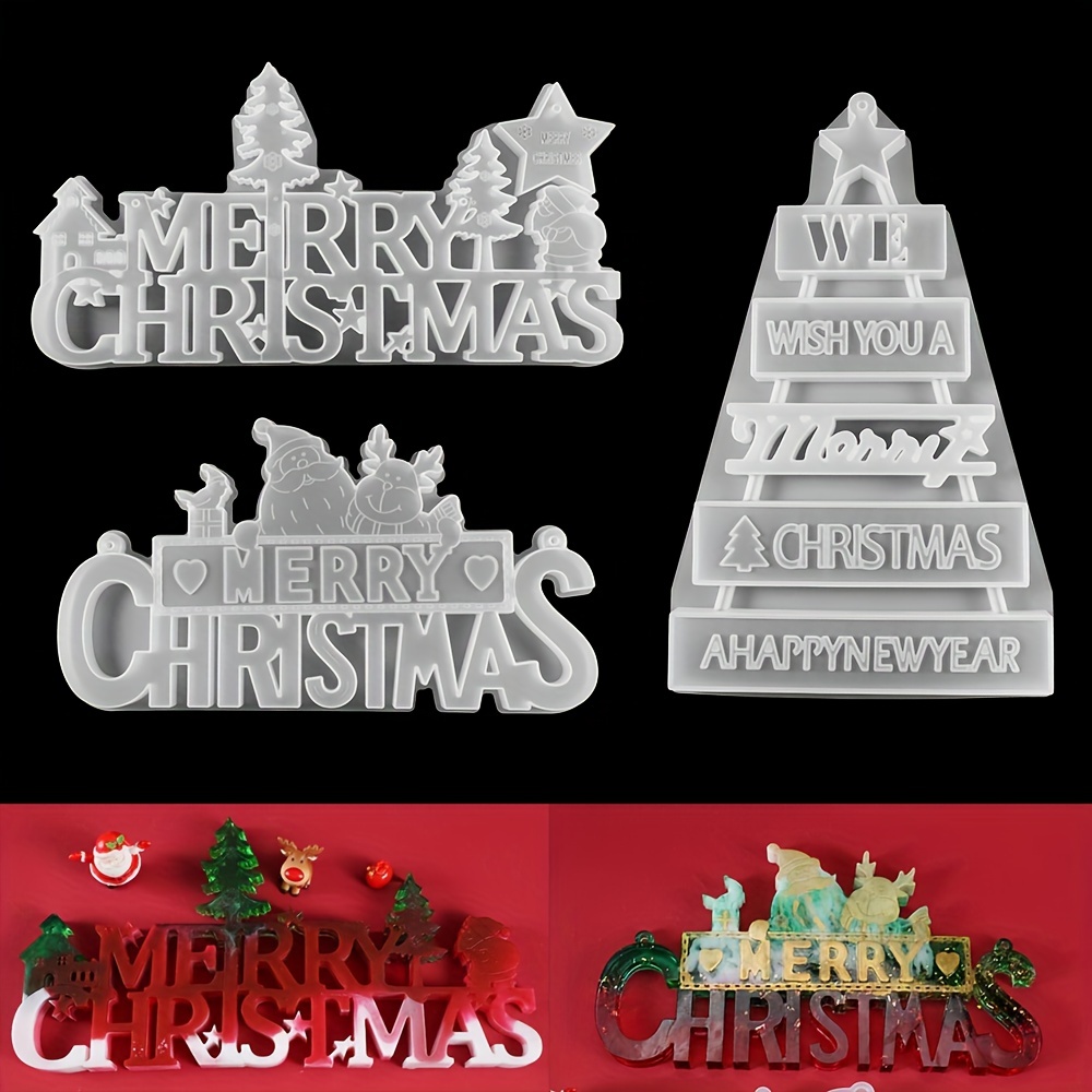 

1pc Christmas Tree Silicone Mold Merry Christmas Epoxy Resin Casting Mould For Diy Resin Crafts Home Decor Making Accessories