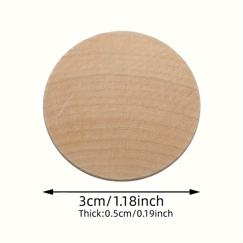 50pcs 3cm 1.18inch Wooden Circles Natural Unfinished Wood Slices