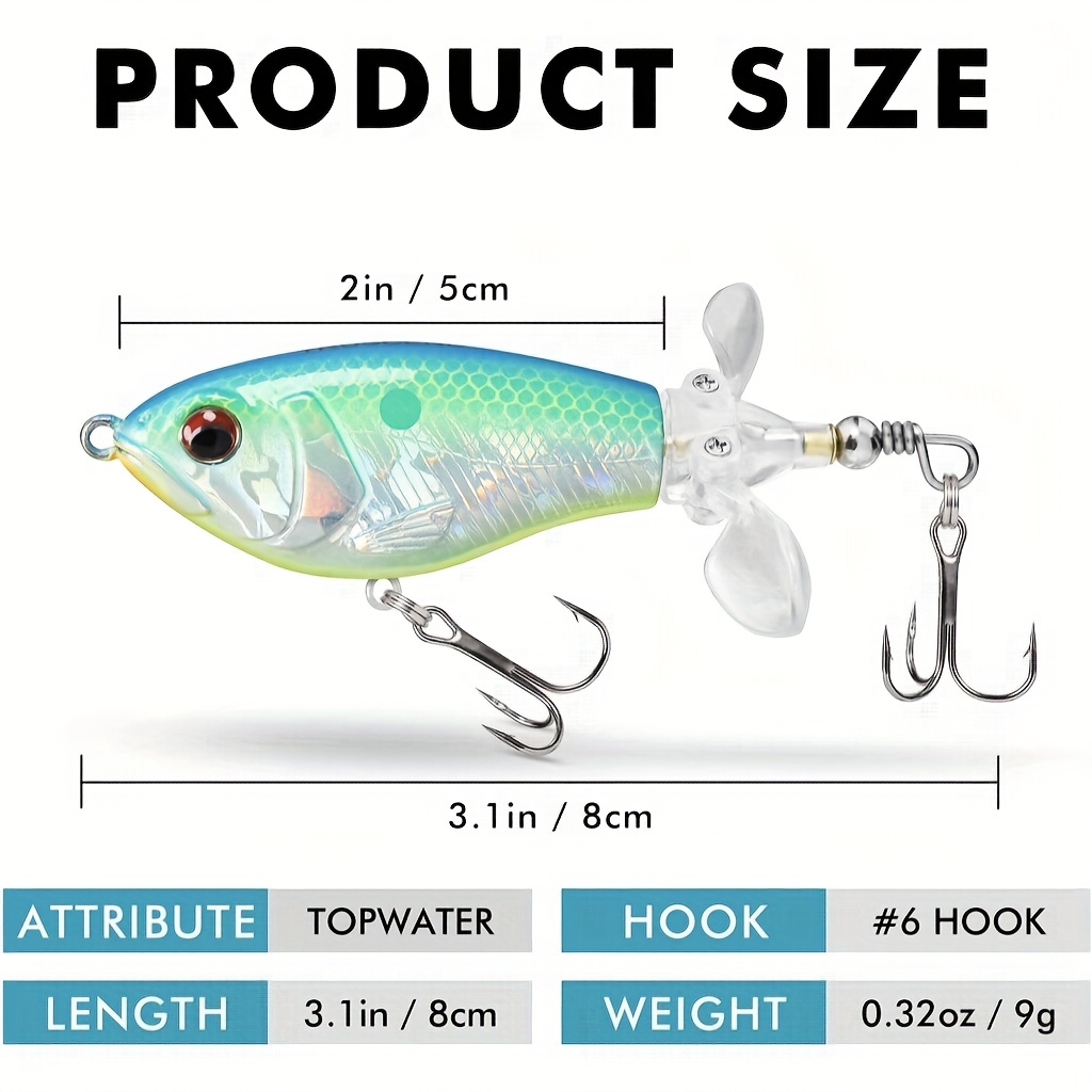TRUSCEND Floating Fishing Lures with BKK Hooks, Pencil Plopper