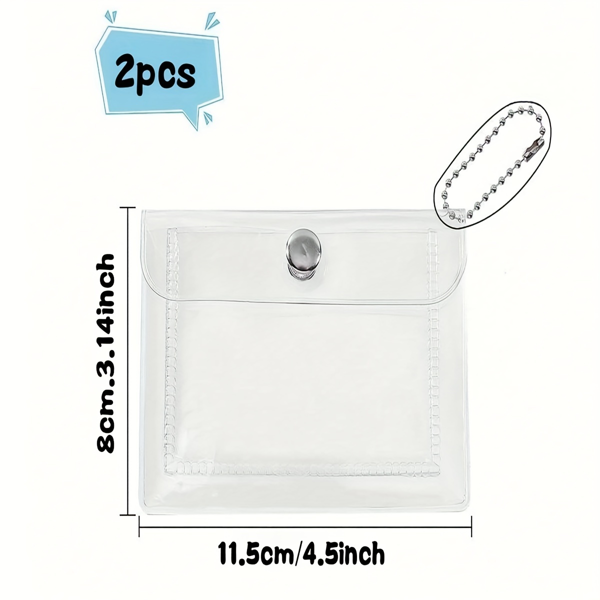 Plastique Transparent Étui Avec Monnaie Rangement Sac Portefeuille