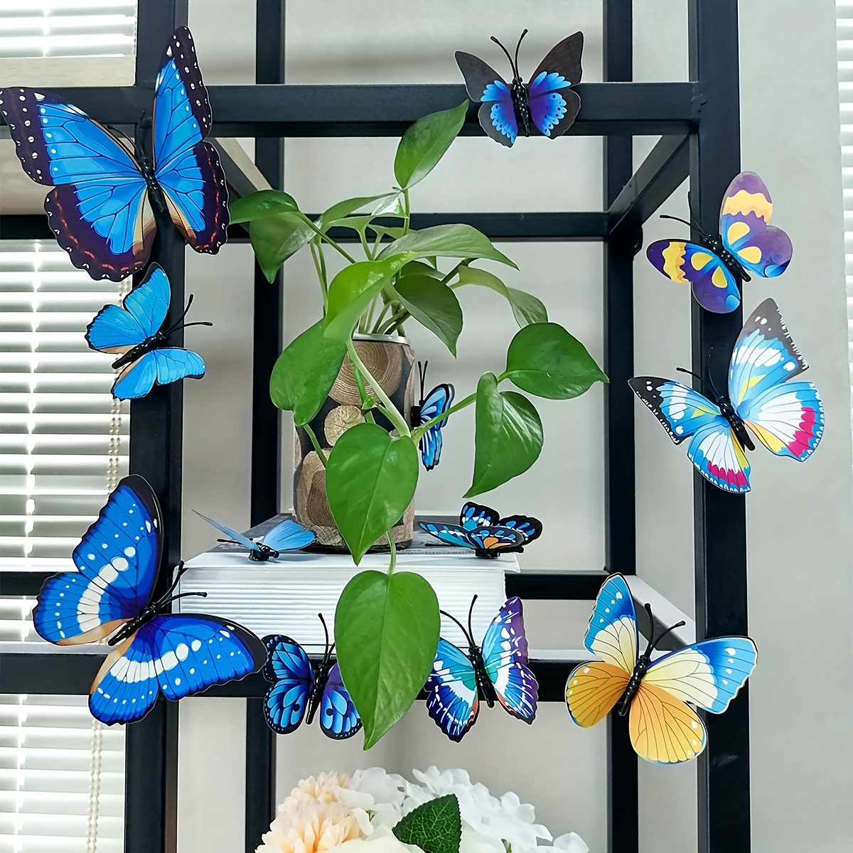 3d Three dimensional Butterfly Stickers Background Wall Room - Temu