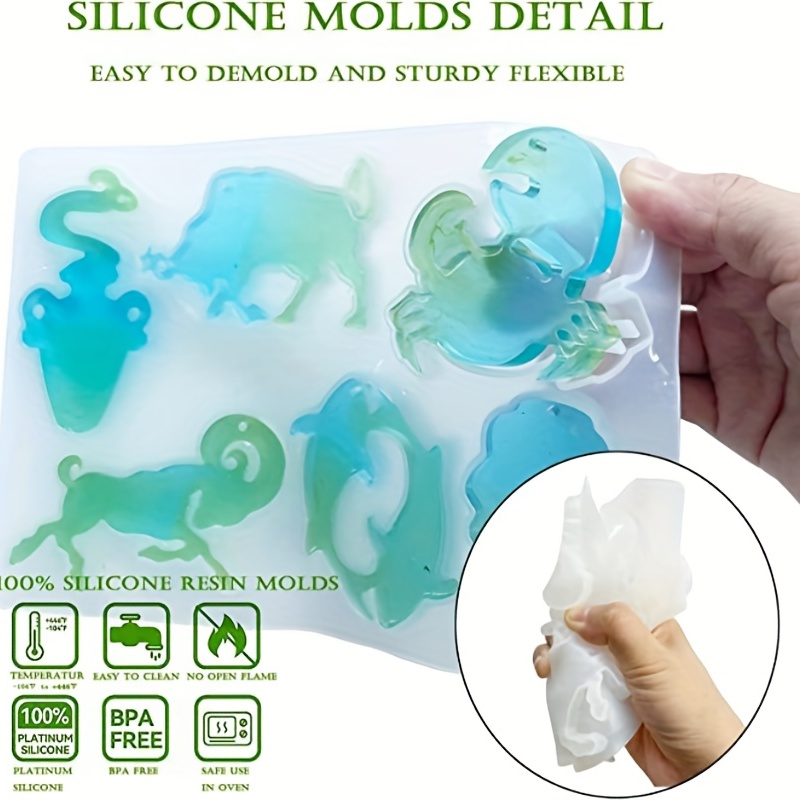 Zodiac Resin Molds, 12 Constellation Animals Keychain Silicone Mold, Unique  Epoxy Resin Casting Molds, Pendant Mold for DIY Jewelry Pendant Earrings