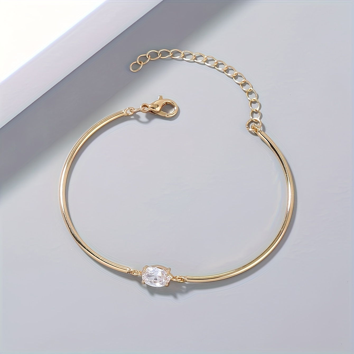 Copper Oval Zirconia Bracelet Classic Style