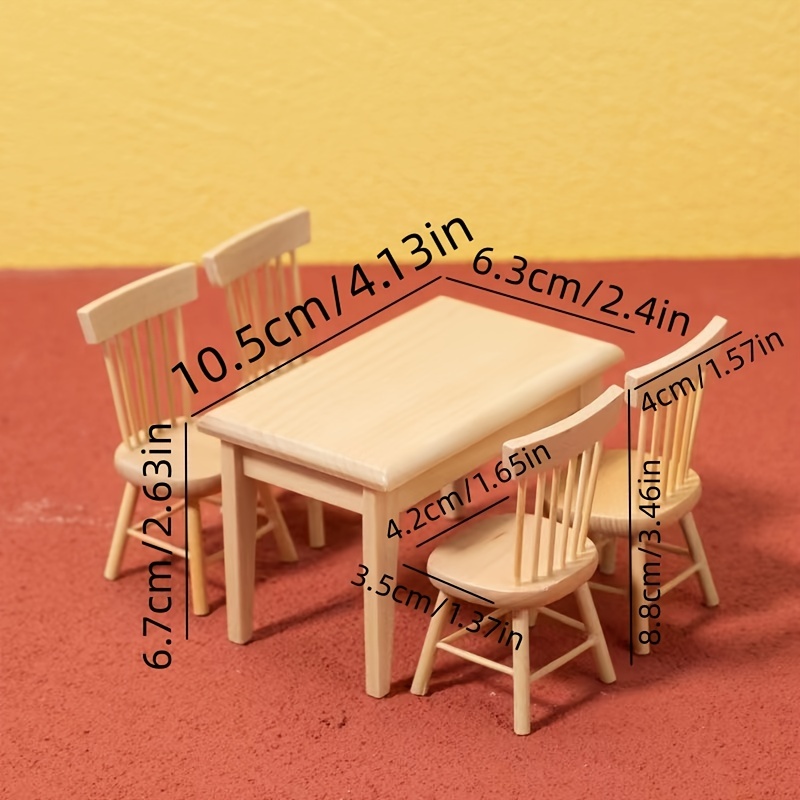 Mesa Comedor En Miniatura 5 Uds. Casa Juegos Mini Muebles - Temu