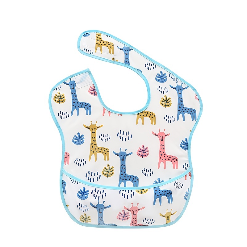  Norinori - Babero impermeable para bebé con bolsillo para  atrapamigas, babero de iniciación para bebés y niñas, lavable, suave,  resistente a las manchas y al olor, paquete de 4 unidades de