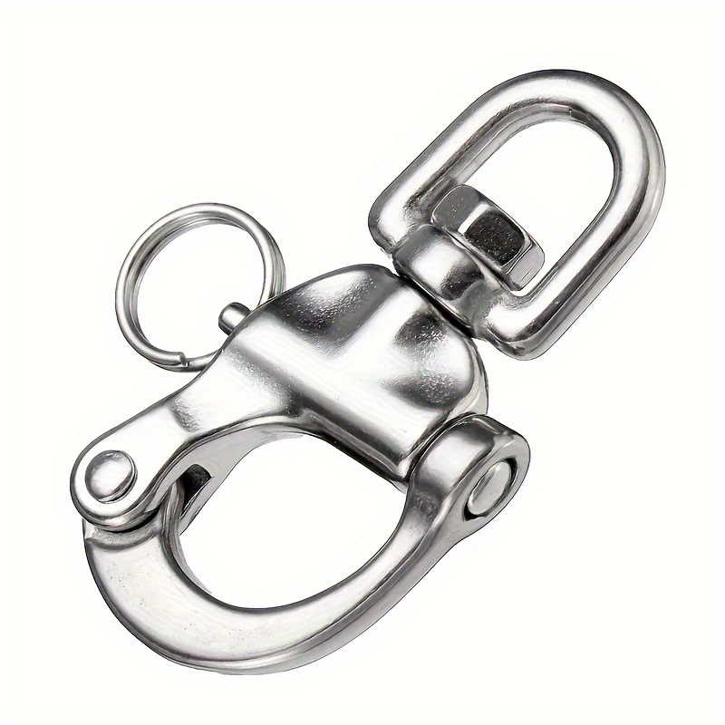 Stainless Steel M10 Double Ended Swivel Eye Hook And Safety Carabiner  Spring Snap Hook Swivel Shackle Ring Connector Set Of 3 - Hooks - AliExpress