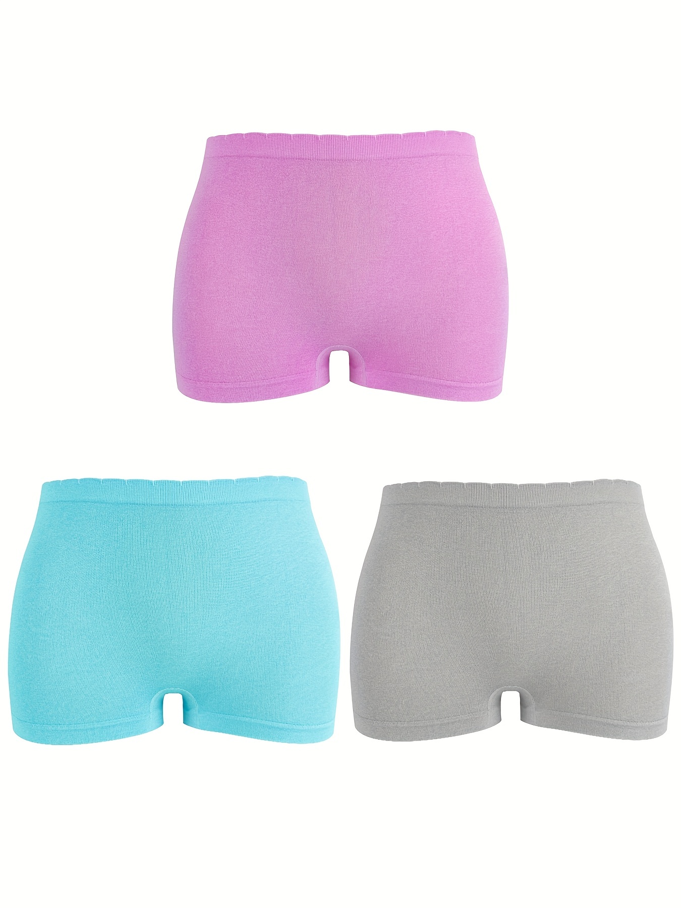 Simple Solid Boyshort Panties Soft Comfortable Intimates - Temu