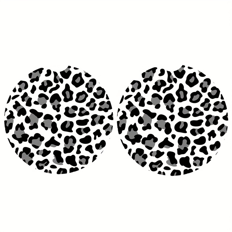 2.56 Inch Leopard Car Coasters For Drinks Neoprene Cup Coaster