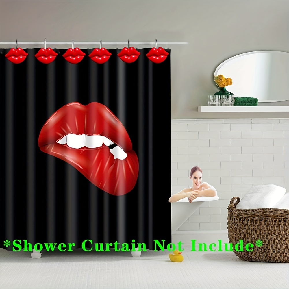  Red Shower Curtain Hooks Rust Proof Shower Hooks for