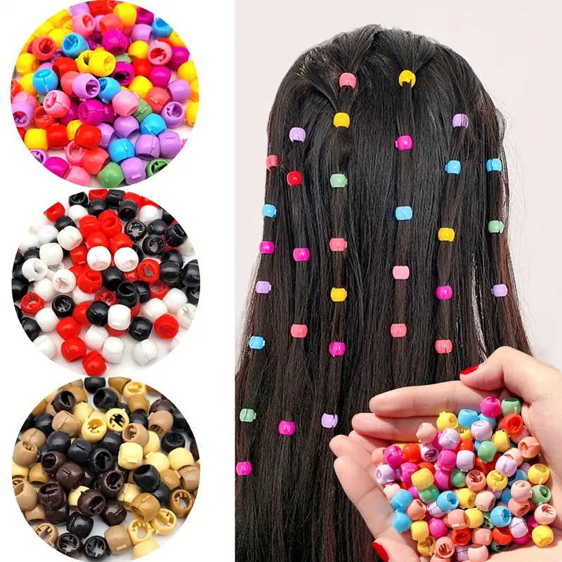 50pcs Mini Hair Claw Clip Headwear Plastic Braid Bead Colorful Head Ornament for Baby Girls,$1.49,free returns&free ship,Coffee Color,Plastic,Temu