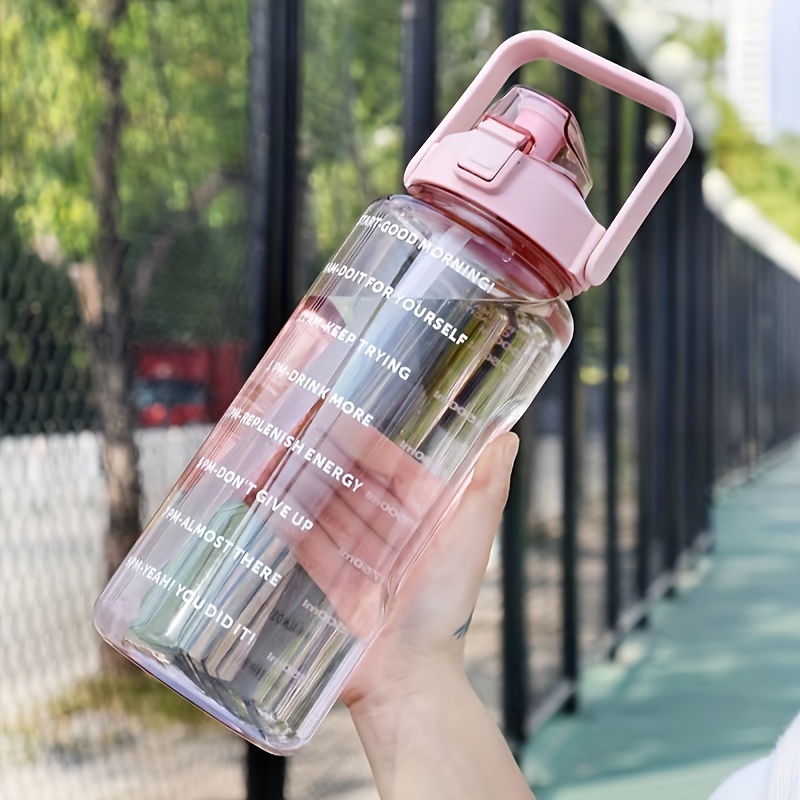 Glass Transparent Water Bottle With Lid And Straw, Leakproof Travel Coffee  Mug For Outdoor Sports Fitness - Temu