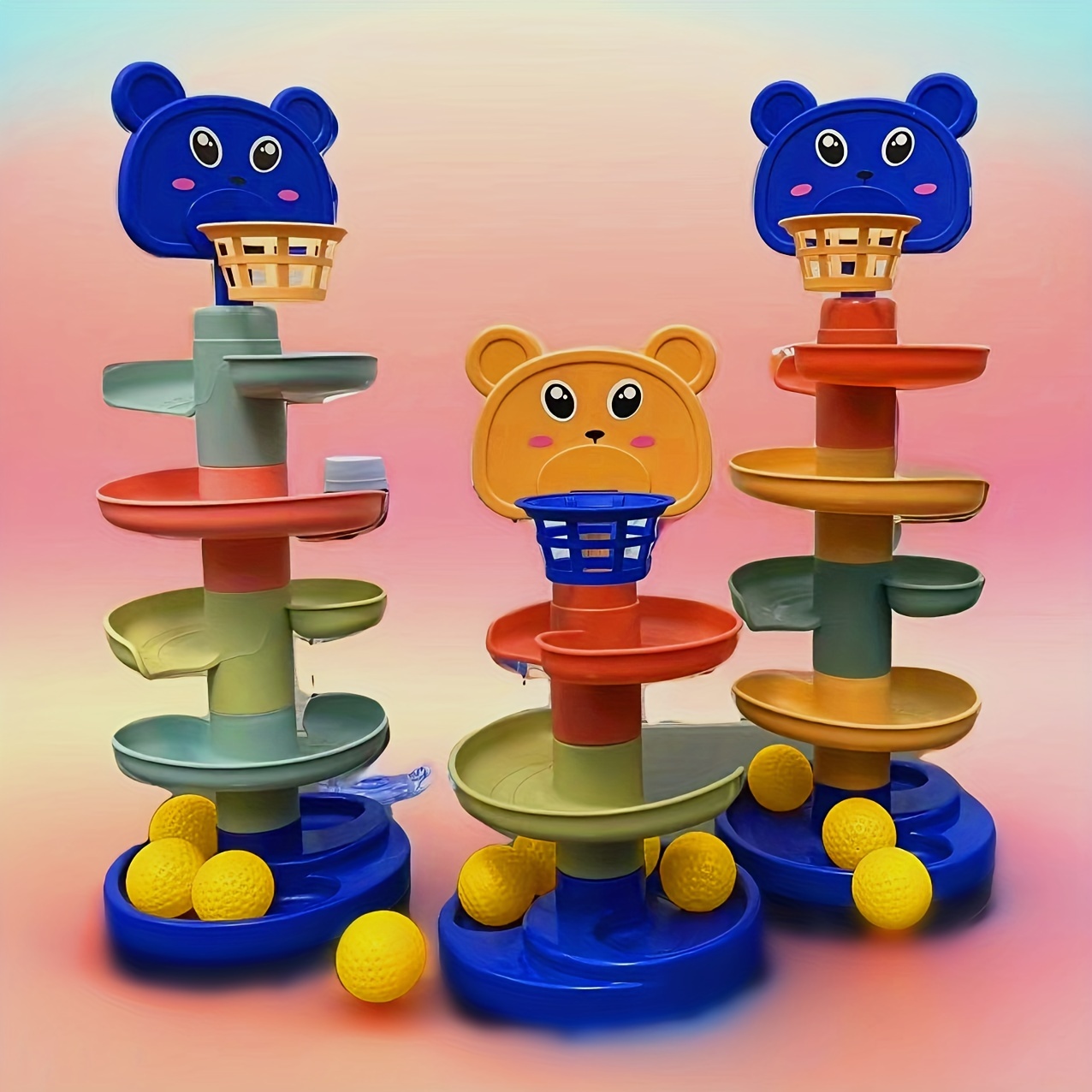 Brinquedos de bola rolante para crianças - Máquina de jogo de quebra-cabeça  de bola de trilha de moagem suave 360°