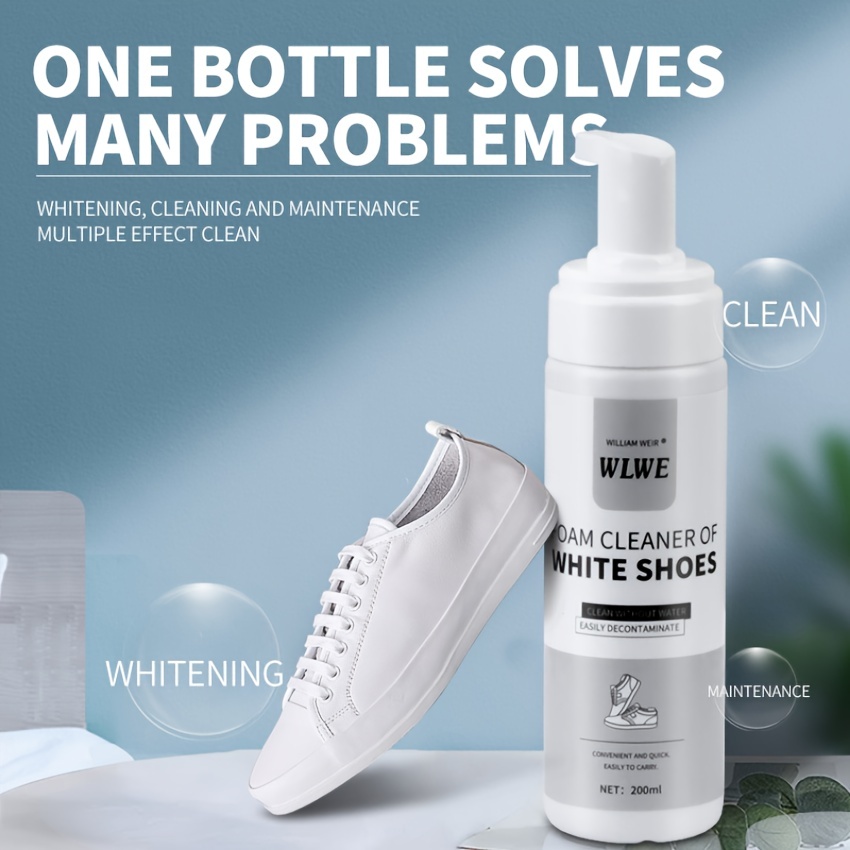 200ml White Shoe Cleaner Portable Clean Shoe Cleaning Foam Suede