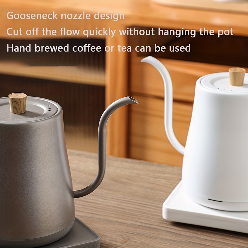 Glass Gooseneck Kettle Ergonomic Handle Water Boiler Long Narrow