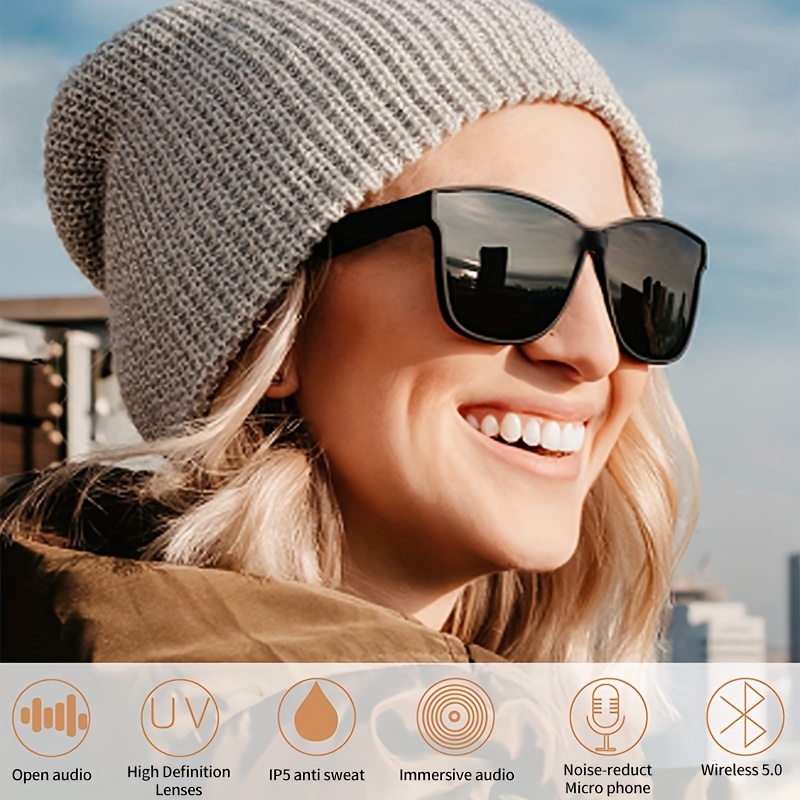 Occhiali da Sole Bluetooth Smart, Occhiali Intelligenti, Bluetooth  Wireless, Suono a Conduzione Ossea per Tutti i Dispositivi Intelligenti,  Adatti per