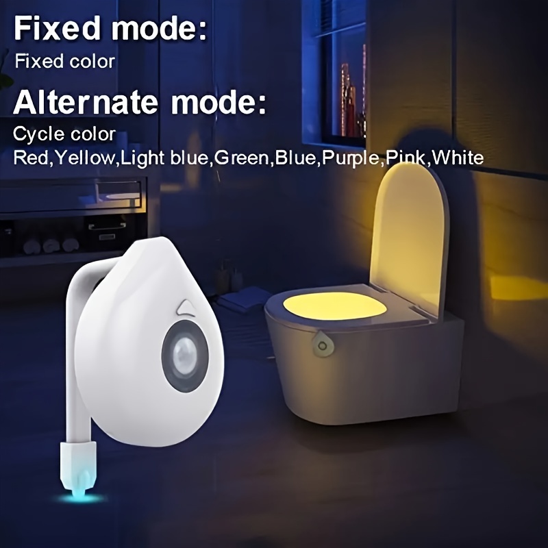 8-Color Motion Sensor LED Toilet Bowl Night Light, Bathroom