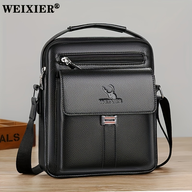 WEIXIER Men's Small Leather Crossbody Bag