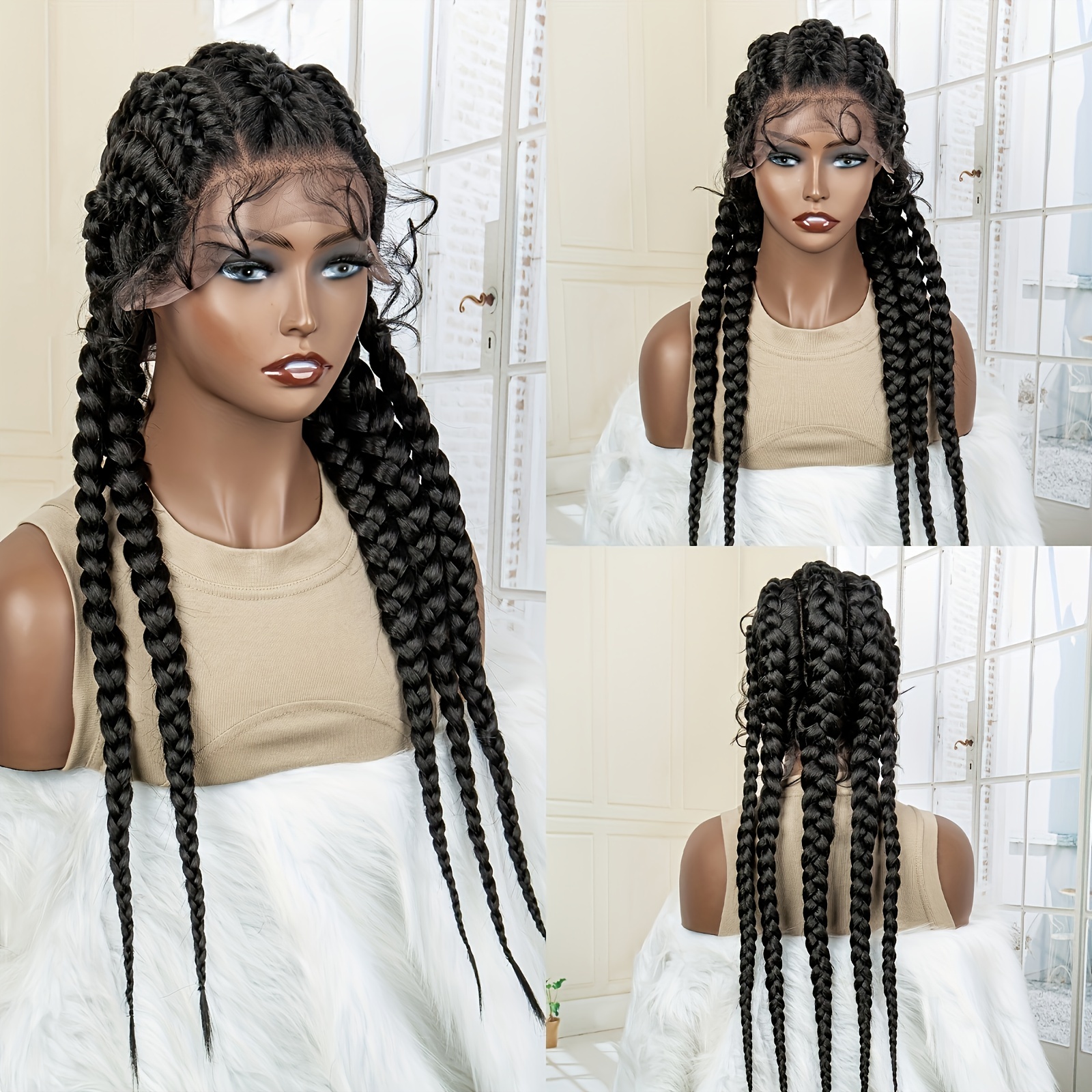 Adjustable 24 Cornrow Braids Ponytailed Box Cornrow Braids