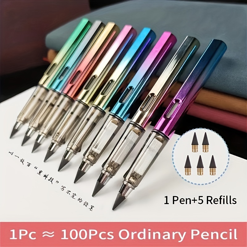 6pcs Simple White Appearance Replaceable Core Press Type Neutral Pens For  Writing Use