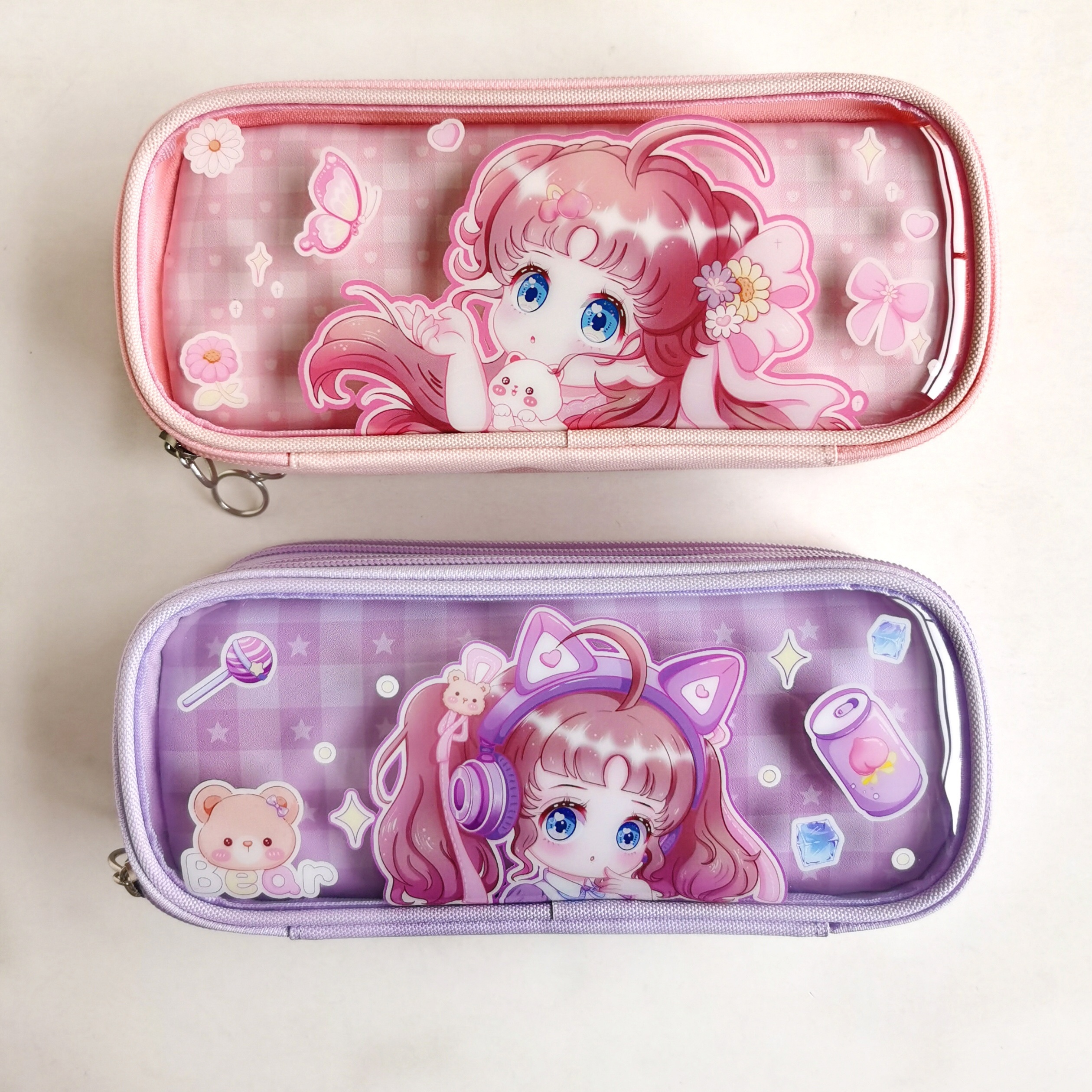 Three-layer Purple Creative Pencil Case - Temu