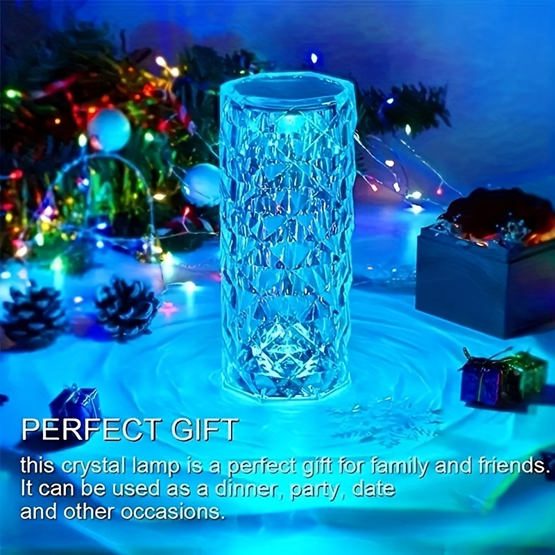 1pc Crystal Romantic Ambient Lamp Rose Diamond Table Lamp Atmosphere Light  For Living Room Bedroom Bar - Tools & Home Improvement - Temu