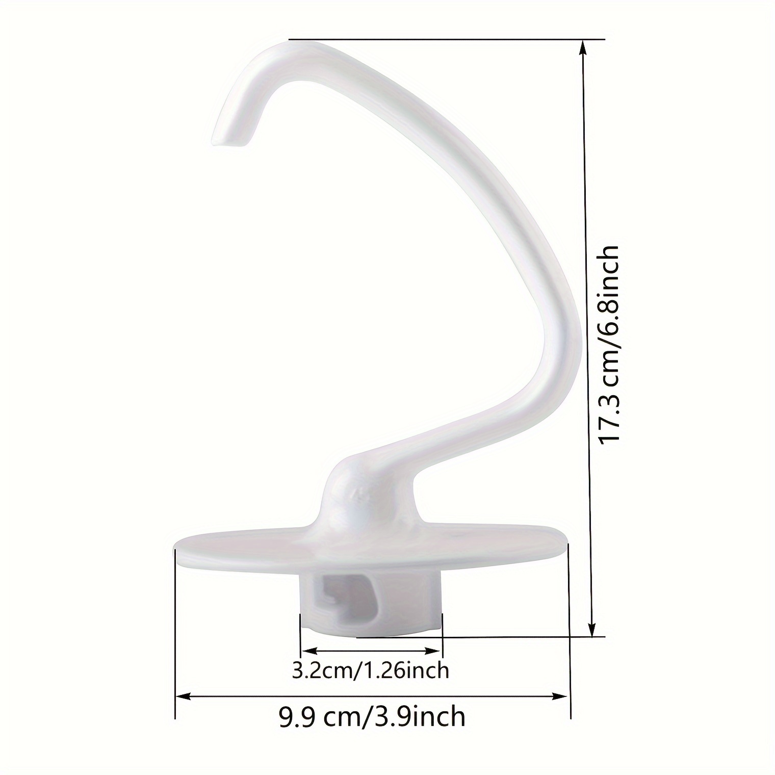 K5ADH Kitchen Mixer Dough Hook for 5-QT Bowl-Lift Stand Mixer Compatible  for Kitchen Mixer Aid Model KSM50 KSM5-K5SS etc by MIFLUS