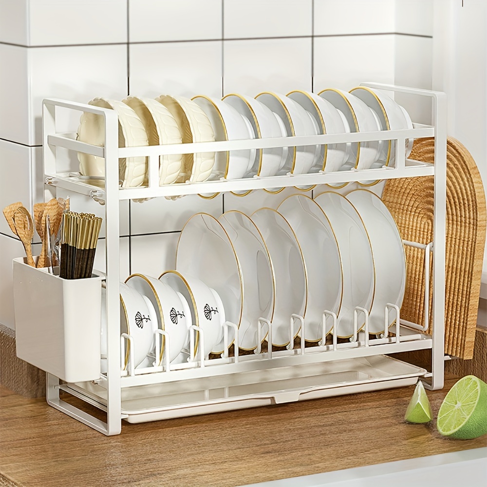 Dish Drying Rack, Single/double-tier Dish Rack For Kitchen Counter