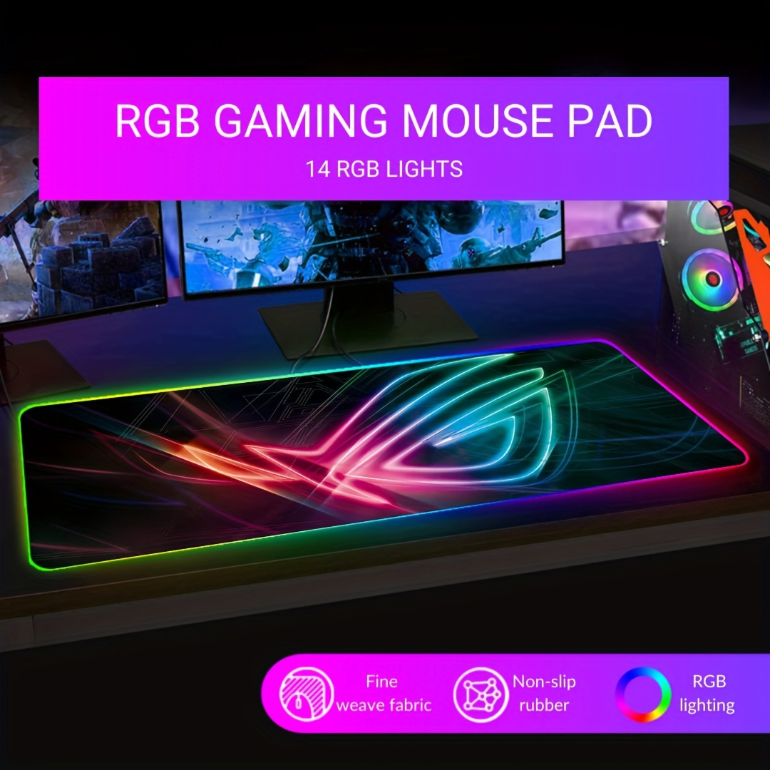 Razer Goliathus Extended Chroma - Tapis de souris gaming XXL extra large et  doux avec éclairage RGB (support de câble, surface en tissu, bord