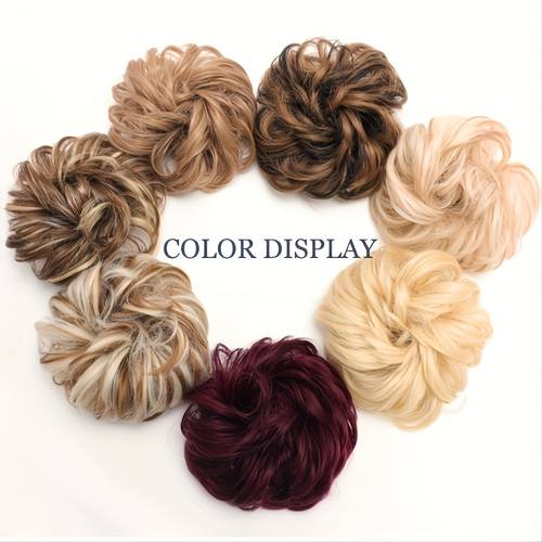 synthetic bun scrunchie fluffy scrunchie wig ball head rope chemical fiber scrunchie hair band lazy