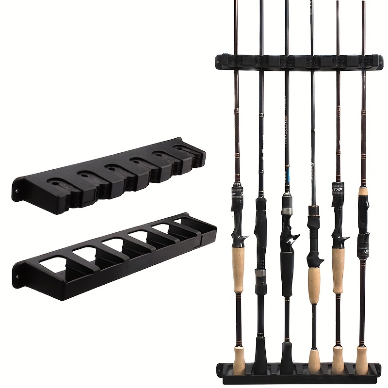 vertical fishing rod holder rack wall mount 6 rod display stand for garage or home modular design for easy installation and space saving storage