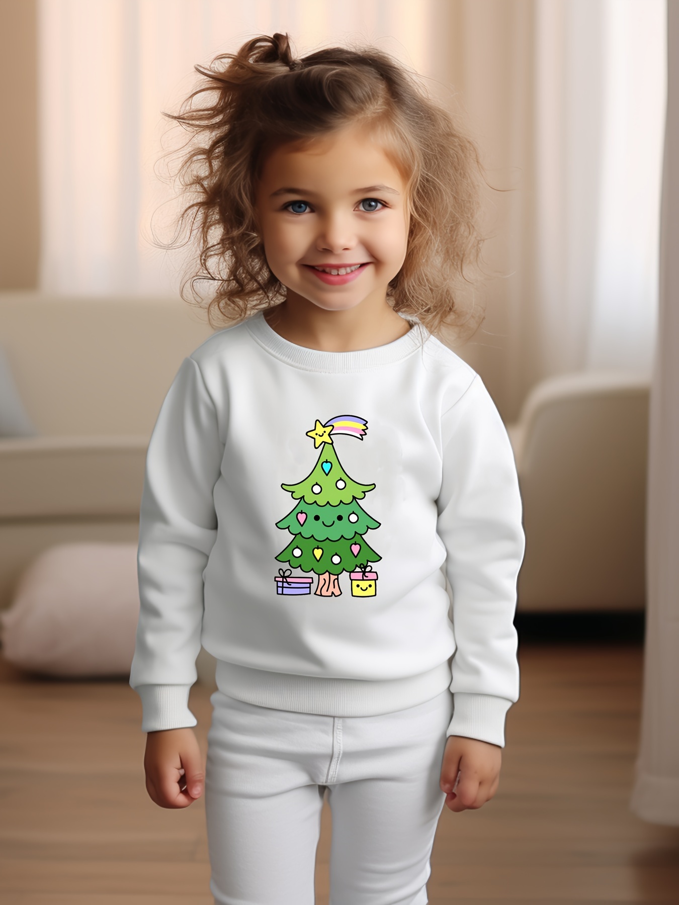 Lovely Cartoon Christmas Tree Sweatshirt Kids Clothes