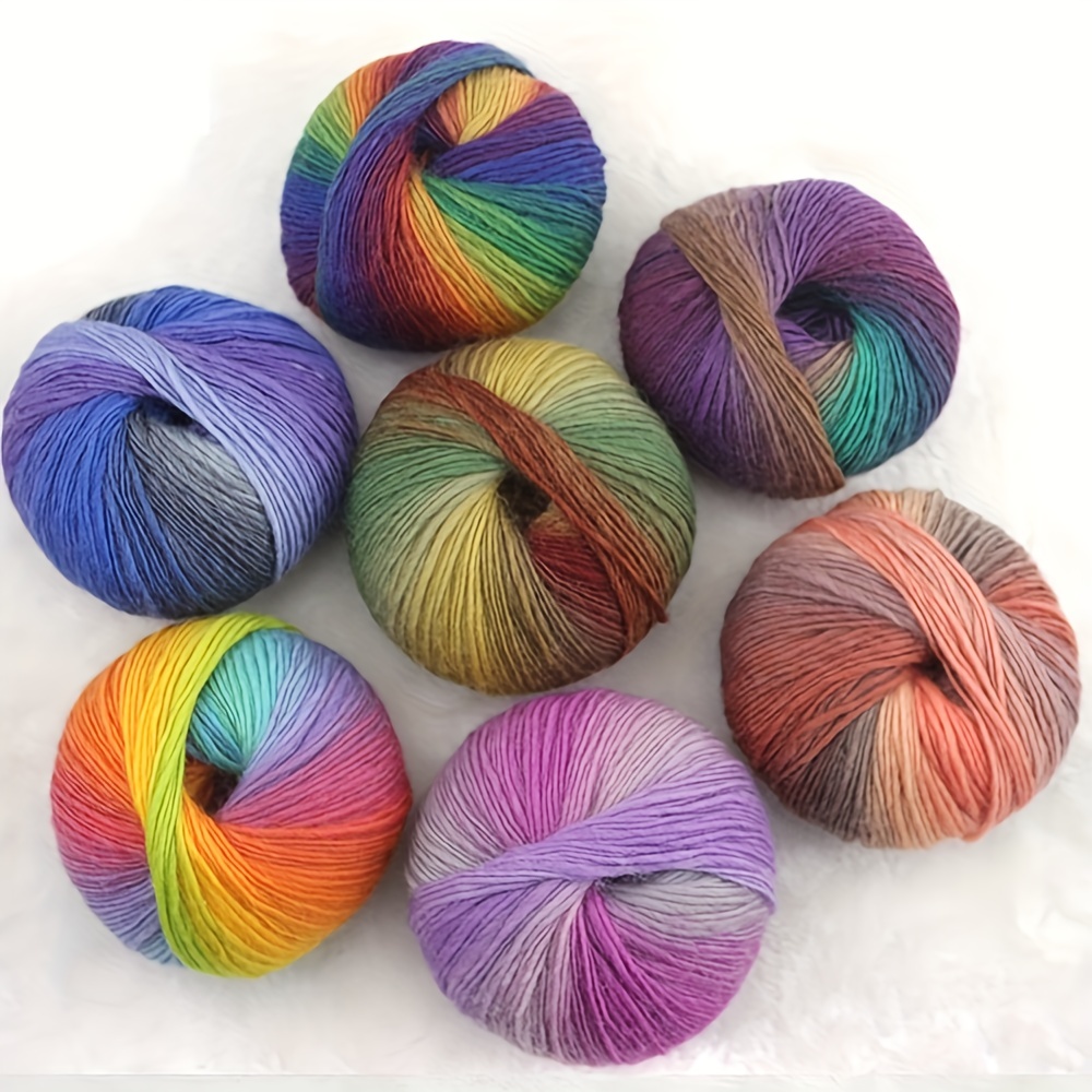 Multicolor Yarn Crochet Craft Yarn Crocheting Knitting Hand - Temu