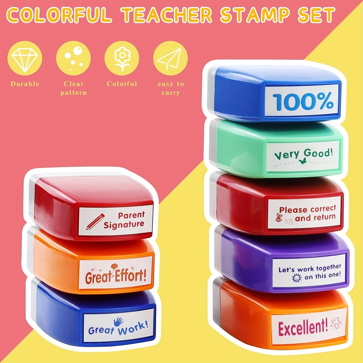 Assorted Stamps For Kids Self ink Stamps Children Toy Stamps - Temu