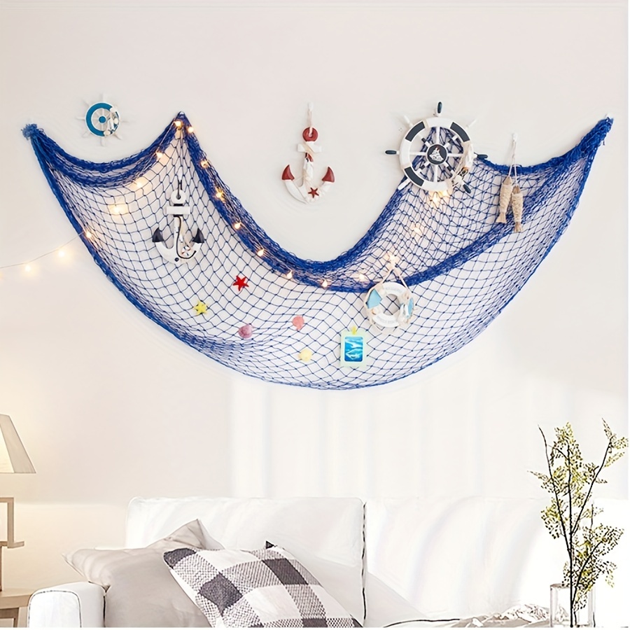  Bilipala Fishing Net Decor,Fishing Net, Wall Hangings Decor,Mediterranean  Style Photographing Decoration, Creamy White : Home & Kitchen