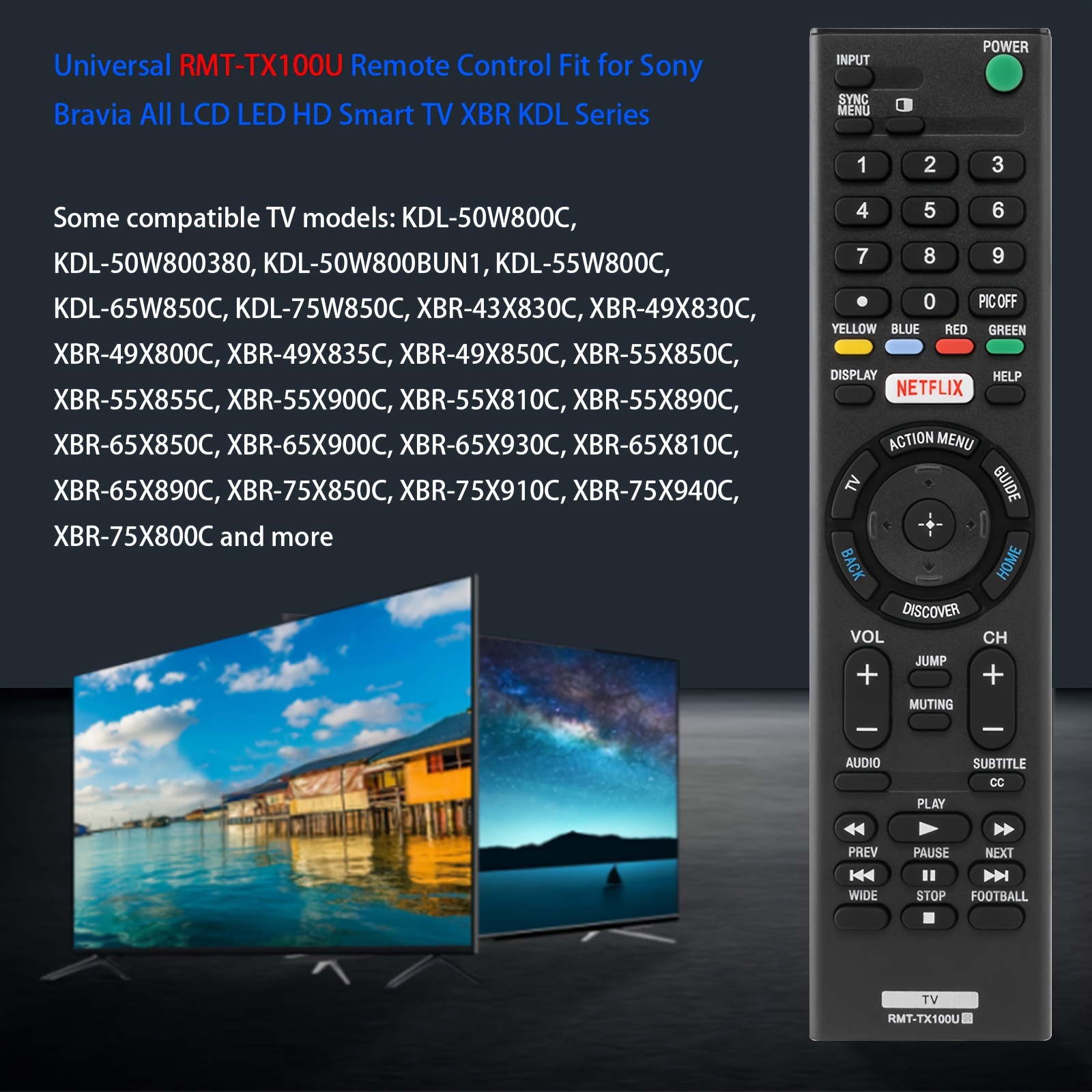 Mando a distancia universal para todos los televisores Sony, compatible con  todos los televisores LED LCD Sony y Bravia TV Remote