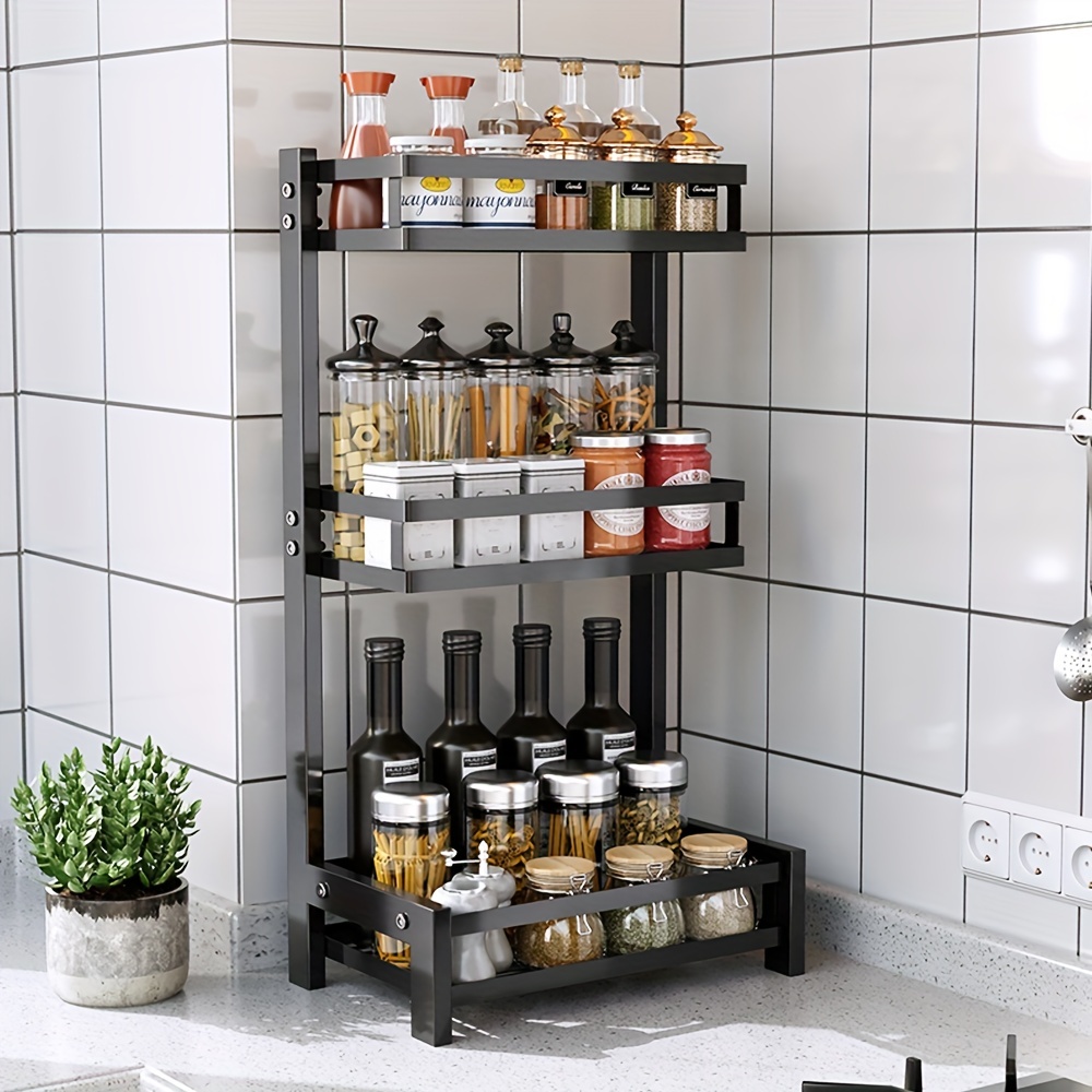  Aeumruch Organizador de especias de montaje en pared, 2  niveles, estante de condimentos, estante de especias organizador y  almacenamiento para cocina (20 pulgadas) : Hogar y Cocina