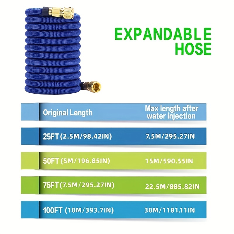 15m（50FT)tuyau arrosage extensible, tuyau d'arrosage de pulvérisation,  connecteur en laiton, tissu 3750D, tuyau