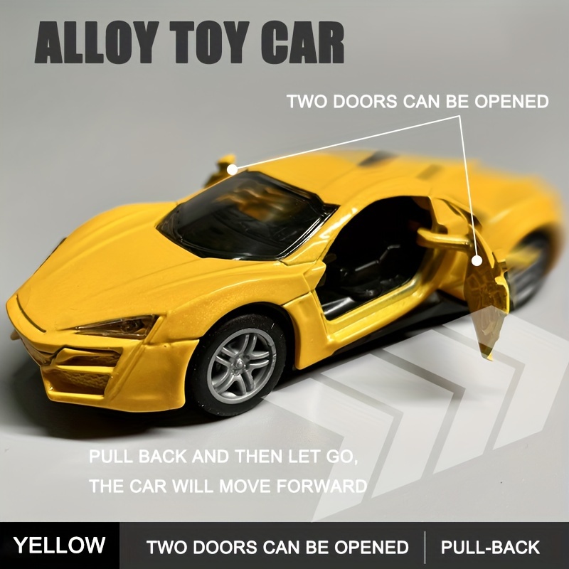 Bubble Bag Simulation Alloy Car Model Sports Car Model Door Opening Pull  Back Boy Children's Toy Car Cake Decoration