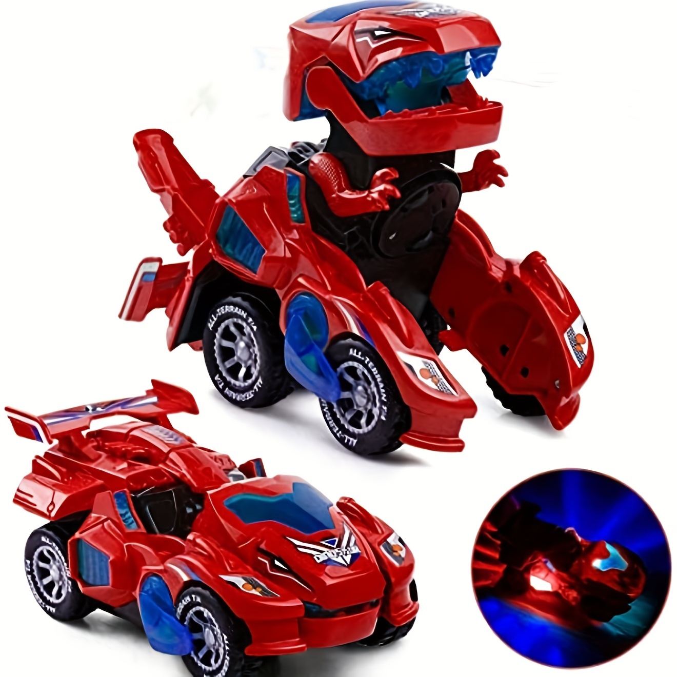 Transforming dinosaur deals led car